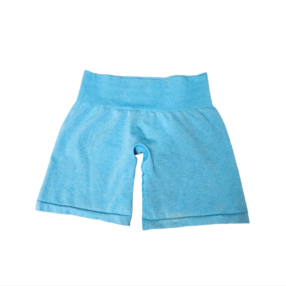 NVGTN Woman's Carribean Blue Pro Seamless Gym Workout Shorts